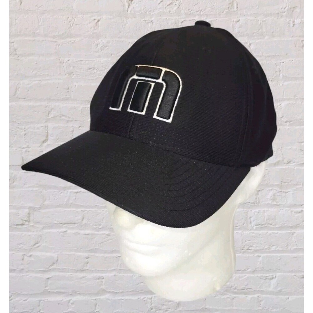 Travis Mathew Golf Hat Cap FLEXFIT Fitted Size L/XL Black Van Dyke Style